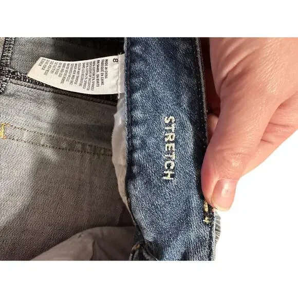 American Eagle Denim Cutoff Shorts Gemstones Women's Size 8 - Picture 5 of 7